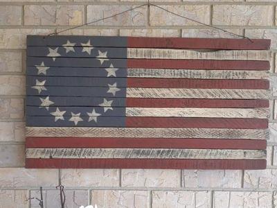 Beautiful American wood Flag