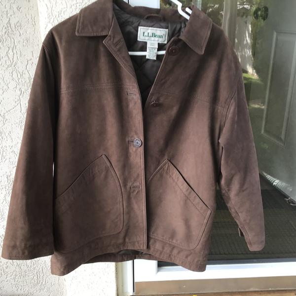 L.L.Bean Brown Leather Jacket P Medium
