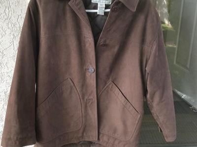 L.L.Bean Brown Leather Jacket P Medium