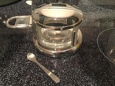 Stainless Steel Salt Server W/Lid & Spoon
