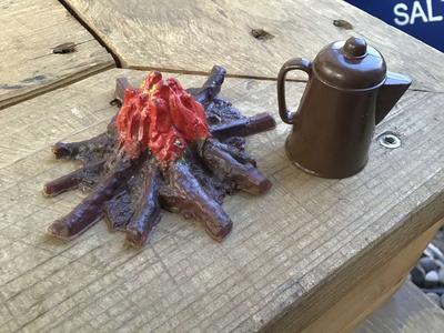 Vintage G.I. Joe campfire and coffee pot by Hasbro