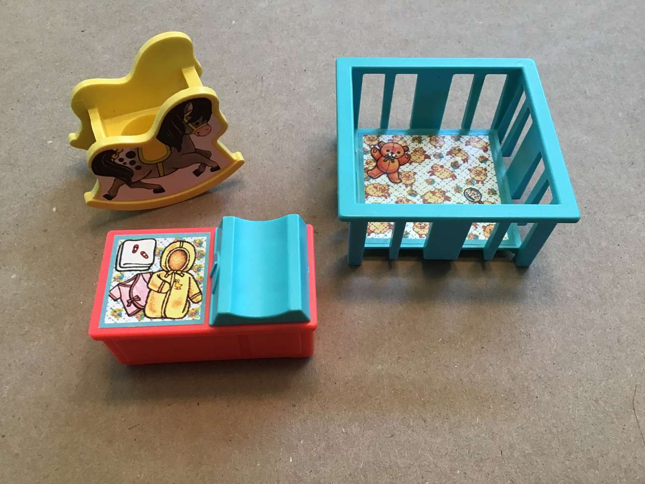 1972 Fisher Price Doll House Nursery Furniture