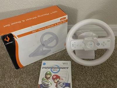 Wii Racing Wheel, Mariokart, & remote available