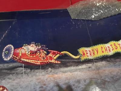 Airplane flying with Santa