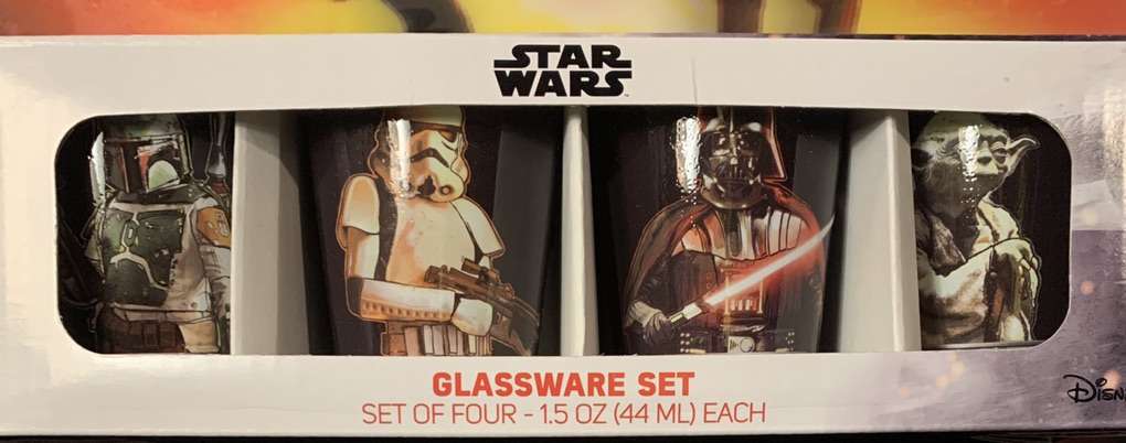 Star Wars 4 Shot Glasses- Boba Vader Yoda Trooper