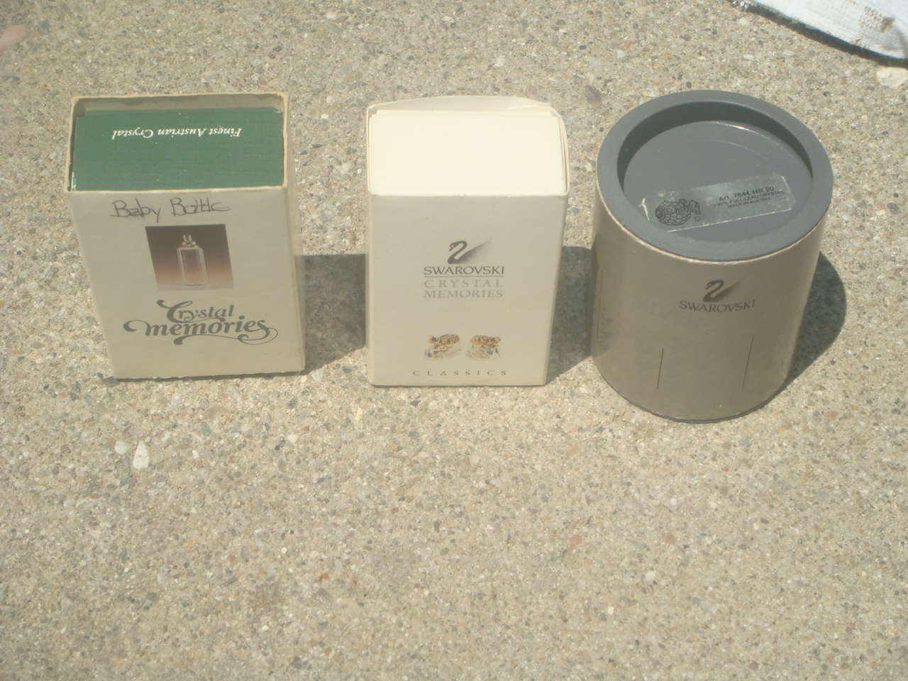 swarovski Crystal Fish - baby bottle -baby shoes all Retired - With Boxes