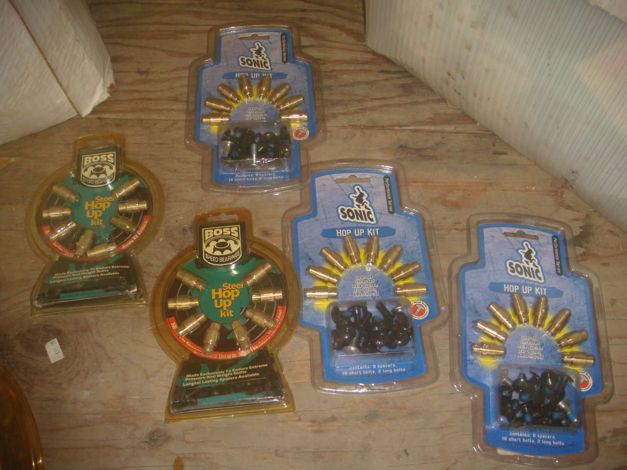 inline skate or skateboard hop up kit brass bearing spacers and titanium hardwear