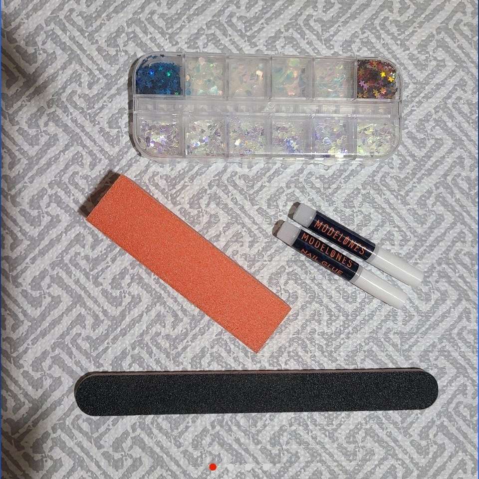 Nail Art Decal Stickers, Buffer, File, Glue New