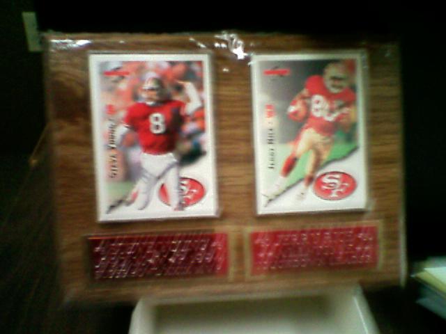 STEVE YOUNG & JERRY RICE CARD PLAQUE