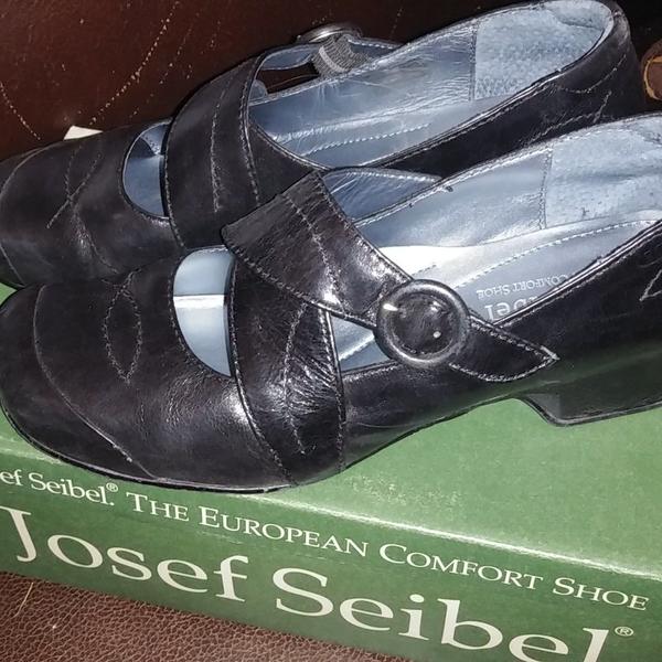 Josef Seibel Black Soft Leather Mary Jane 7.5