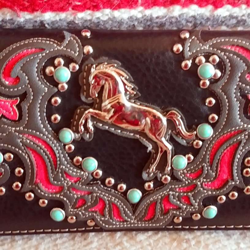 Women's leather Horse embossed wallet