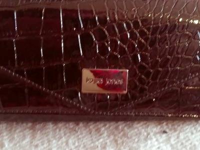 Laura Jones black women's faux snake skin Wallet