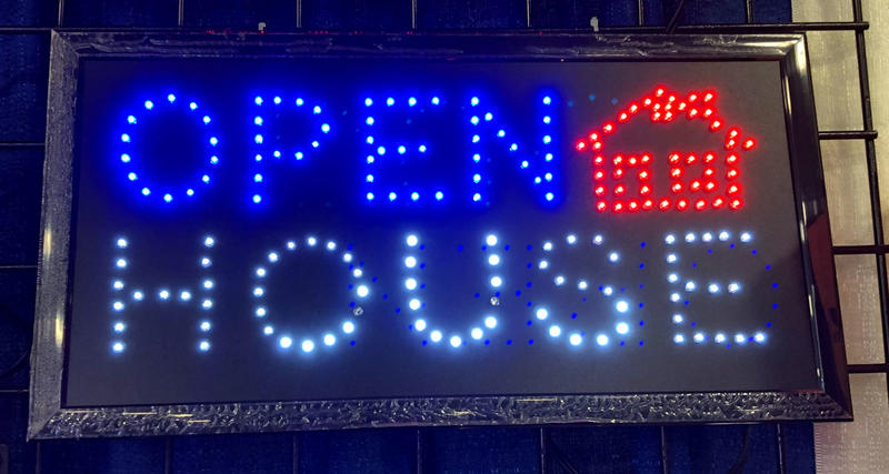 LED Sign OPEN HOUSE - Red Whie & Blue - Animated