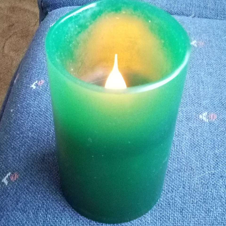 LED Flickering Candle w/ Glass Angel Topper