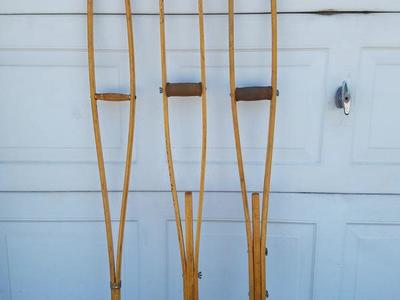 Antique wooden crutches