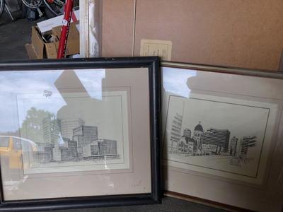 Set of 2 Framed Jack Goodman Lithographic signed
