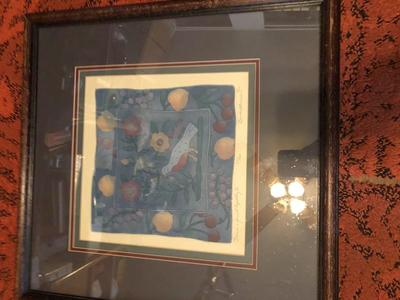 Original Pulled "Birds n' Fruit Tapestry II" Print by Brooke Morrison signed 104/400