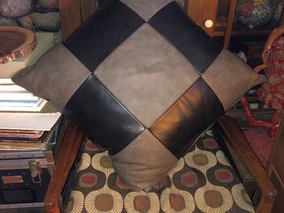 Real leather throw pillow decor
