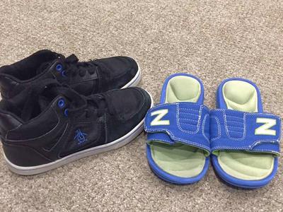 Black High Top Sneakers Shoes And Sliders Sz 1