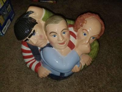 The Three Stooges 1997 Clay Art cookie jar