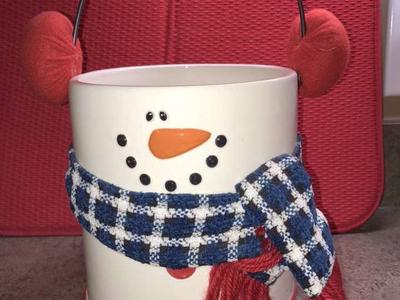Snowman Holiday Collectible Ceramic Container