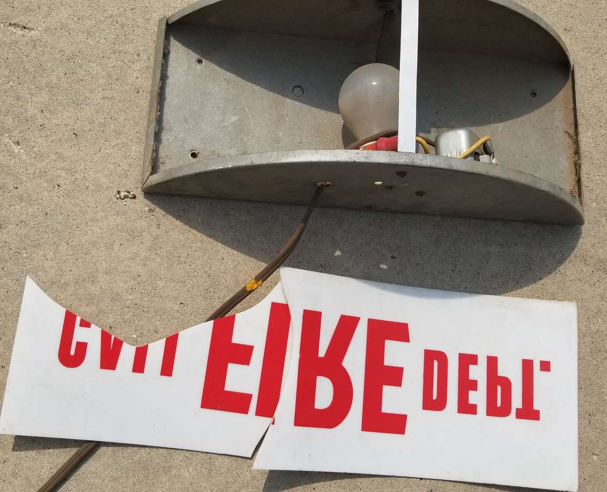 50's Fire Alarm sign 1950's alarms.