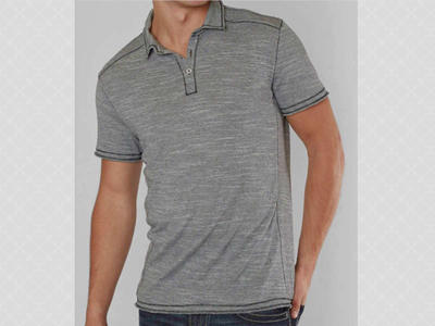 Men's BKE Raw Edge Gray Collared Shirt - XL