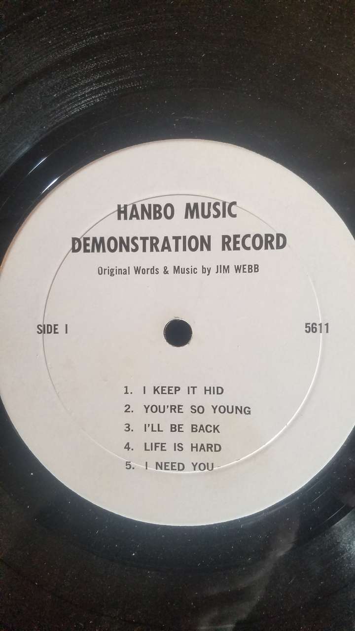 JIM WEBB/DEMO L.P. "JIMMY WEB" By the Time I Get to Phoenix writer. very good plus.