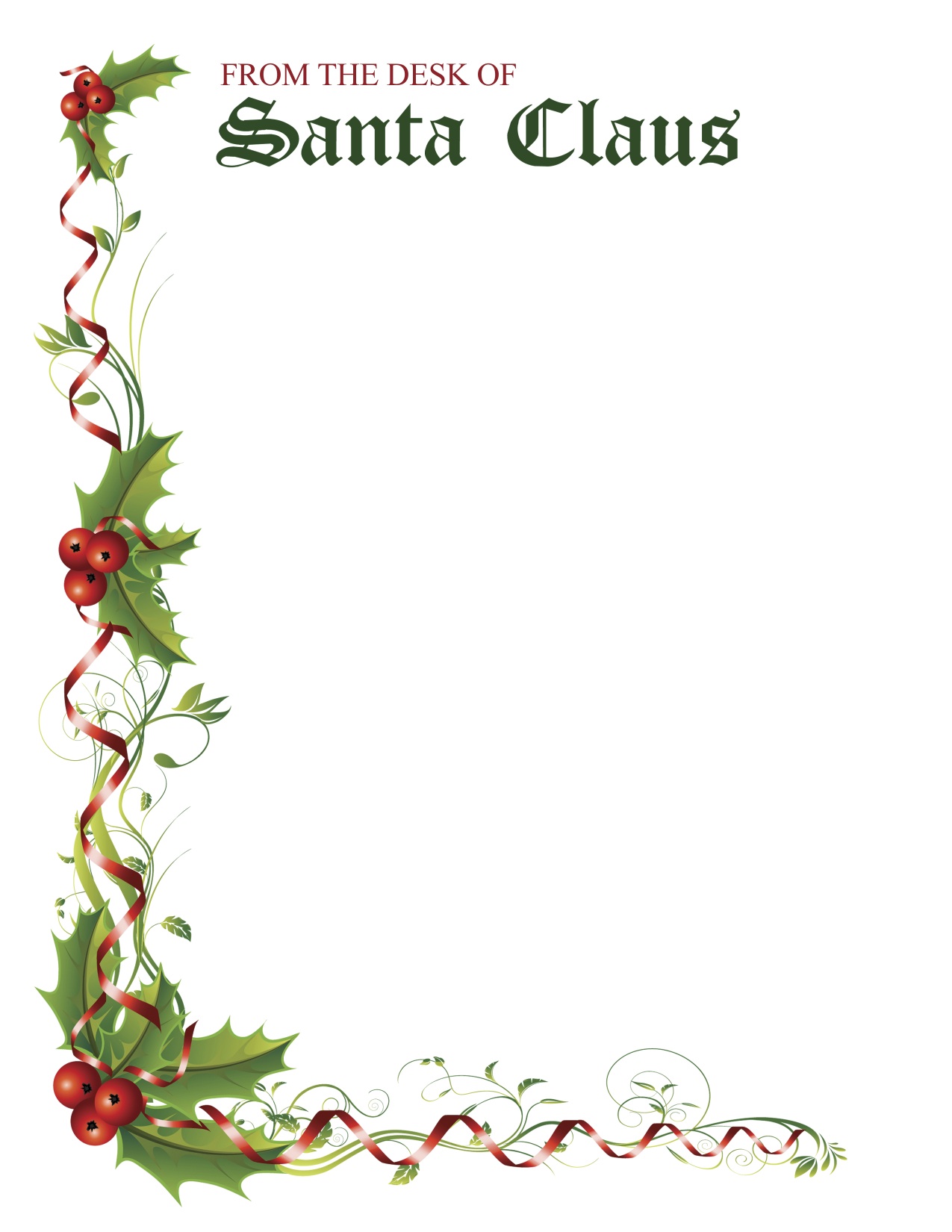 Letter To Santa Stationery Free Printable