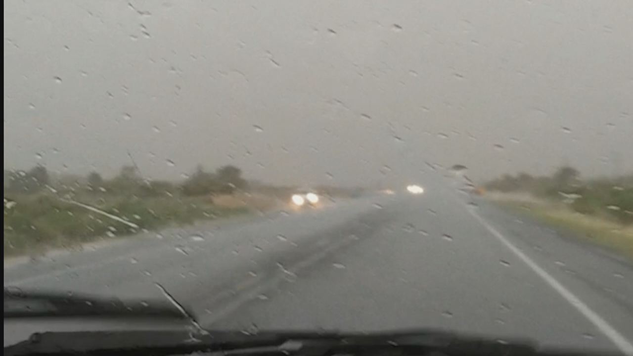 Family struck by lightning while driving, films incident