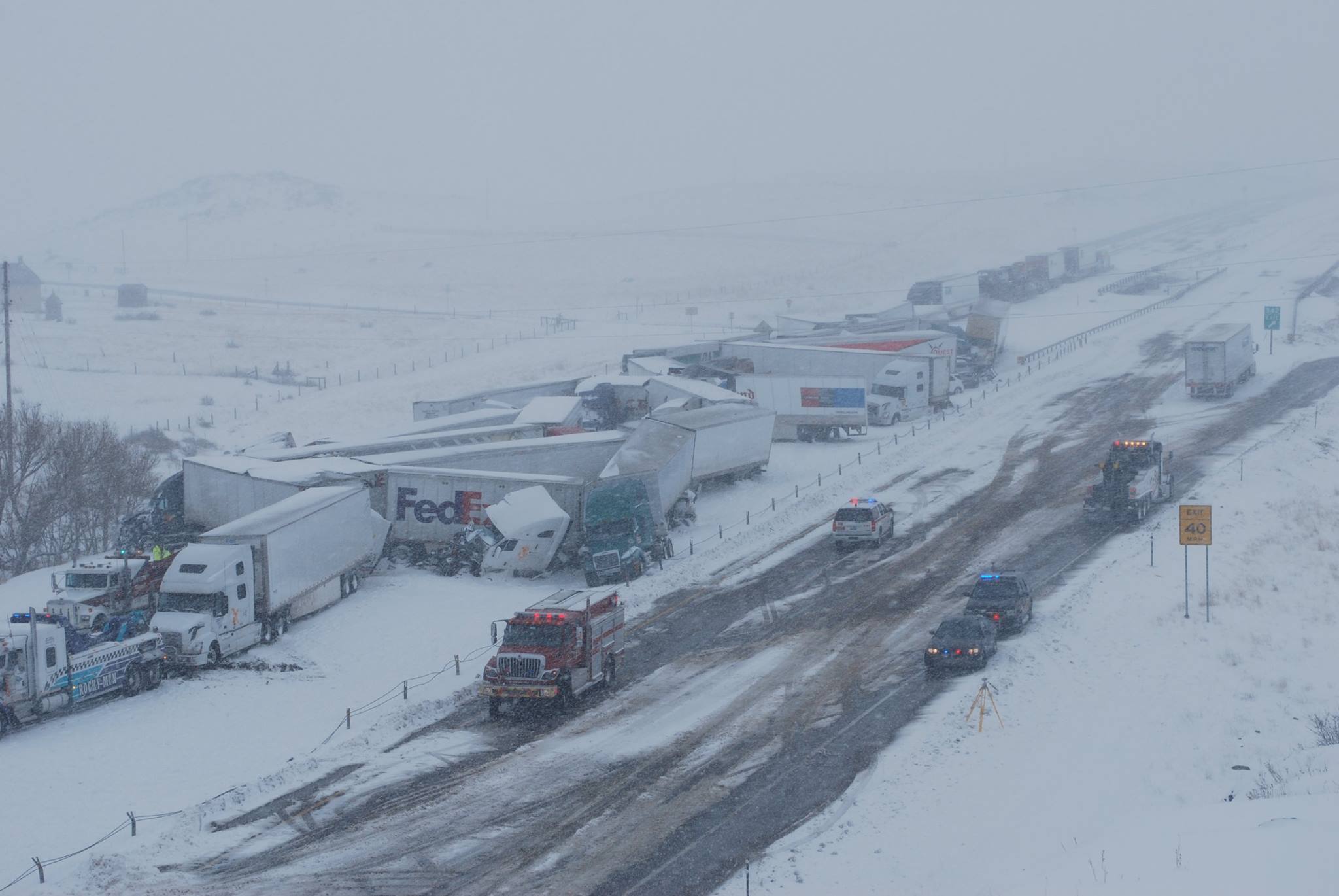 Video shows aftermath of pileup, I80 shut down in Wyoming