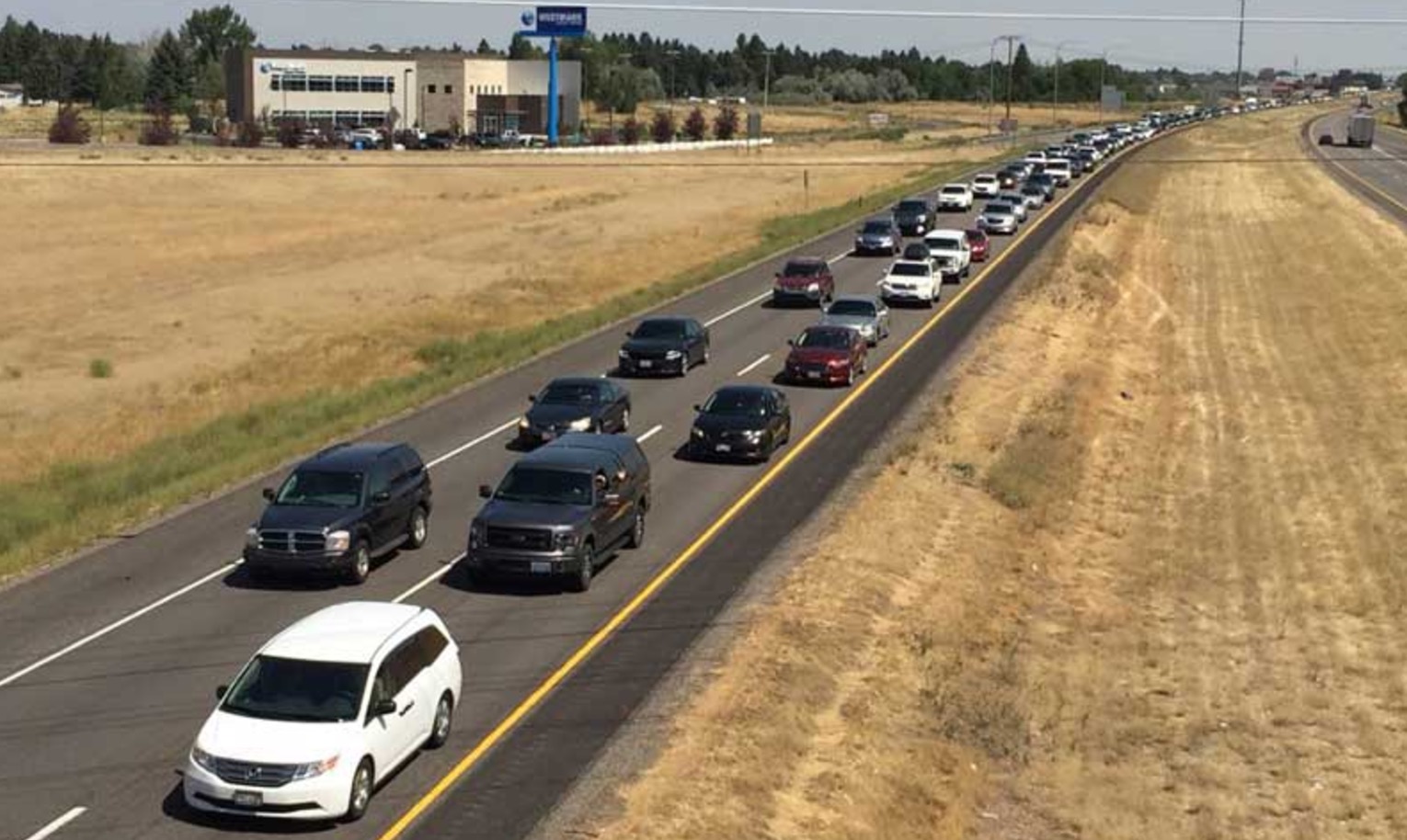 Bumper-to-bumper traffic in Idaho after eclipse