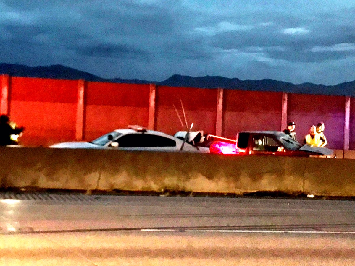 Crash on I-215 involves UHP trooper's car