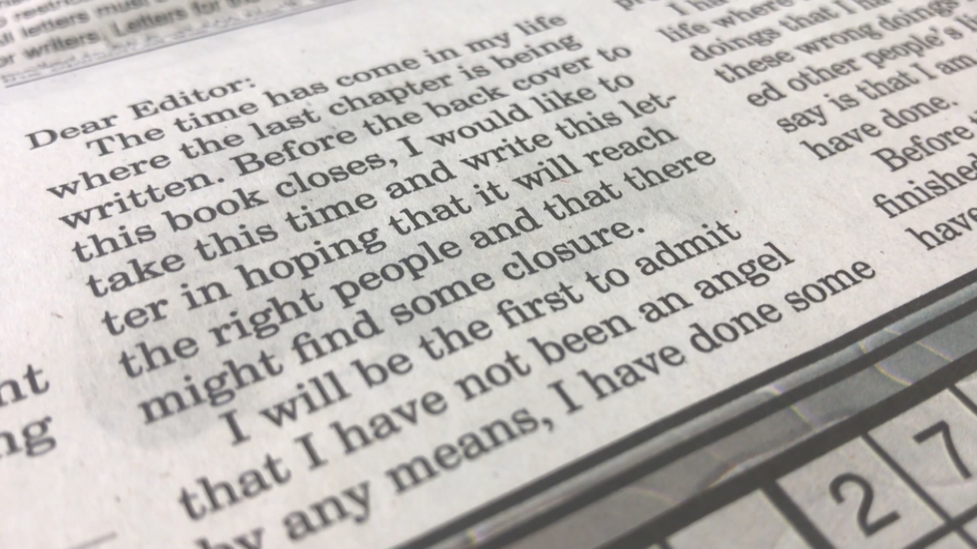 Vernal man writes letter to editor asking for forgiveness