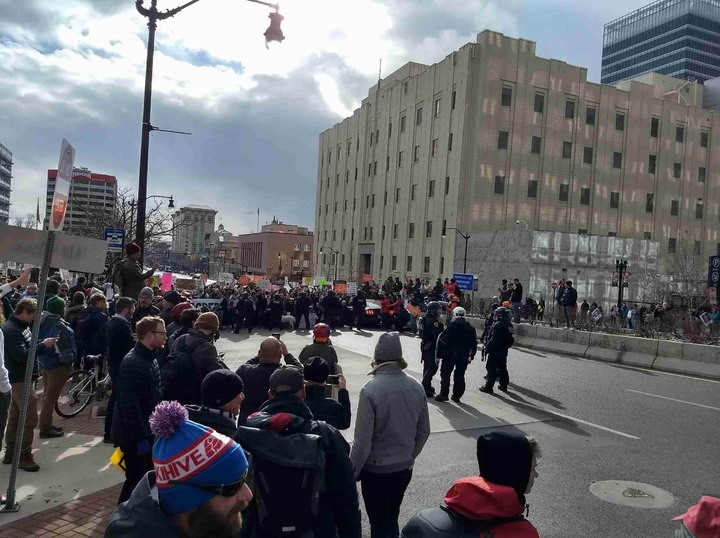 Protesters block traffic in SLC after Trump's visit
