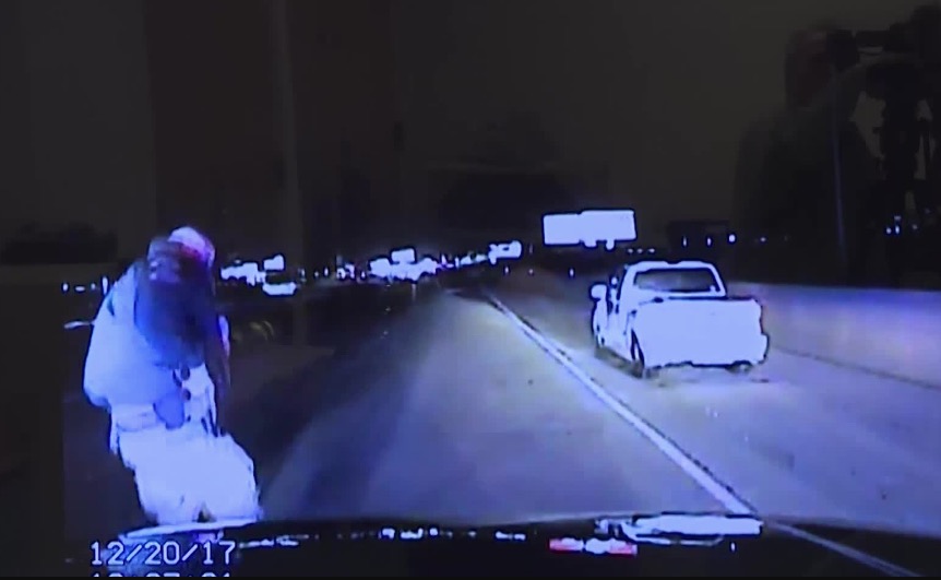 Dramatic video shows wild police shootout on I-15