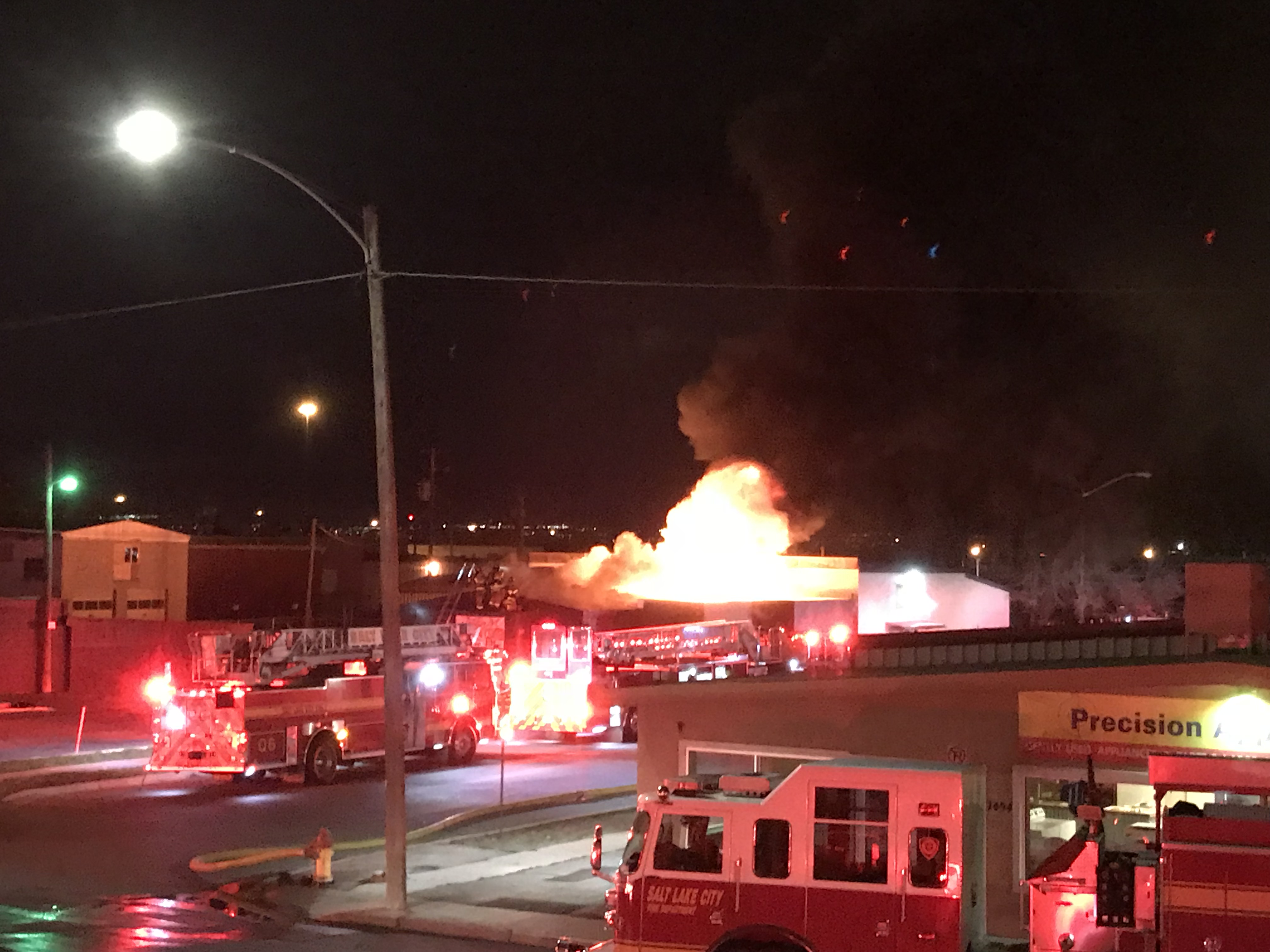 Dozens of firefighters battle flames at Salt Lake reception center