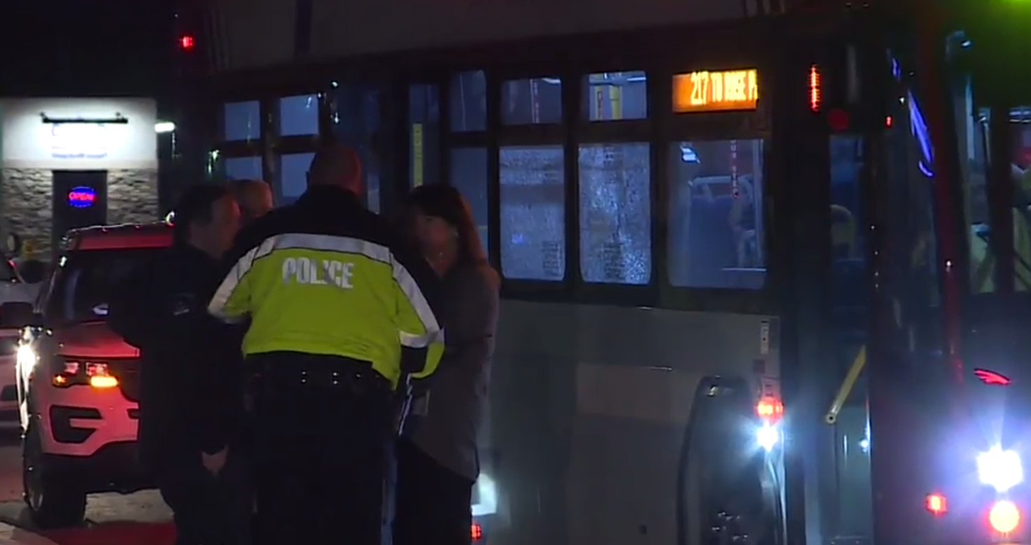 Police: No one injured when man steps off bus, fires at windows