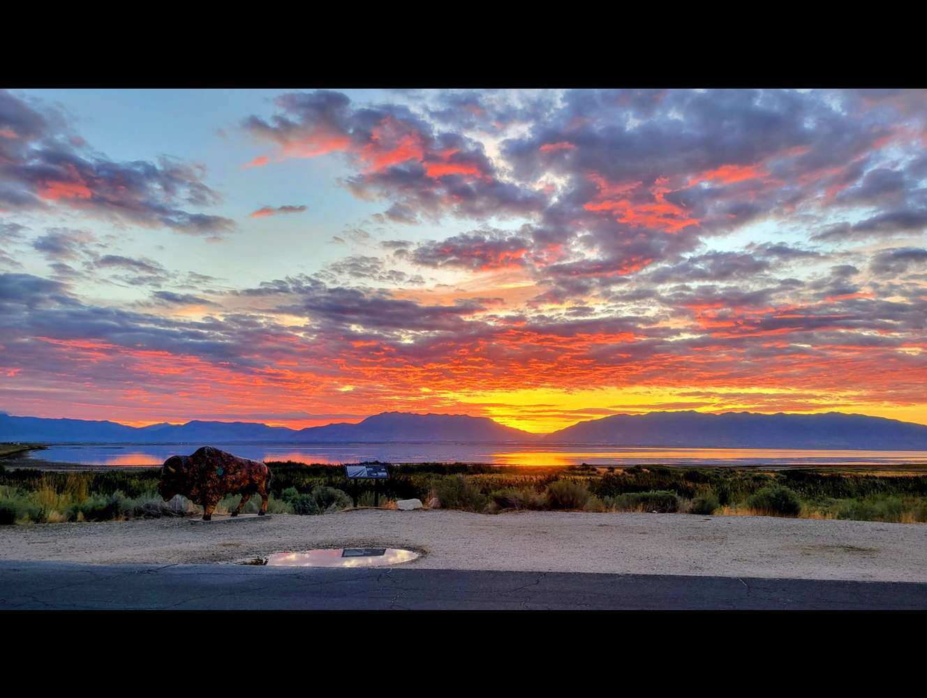 Weber Canyon Sunrise from Antelope Island 08-14-2026 -Photo Submitted By: Dwain K.