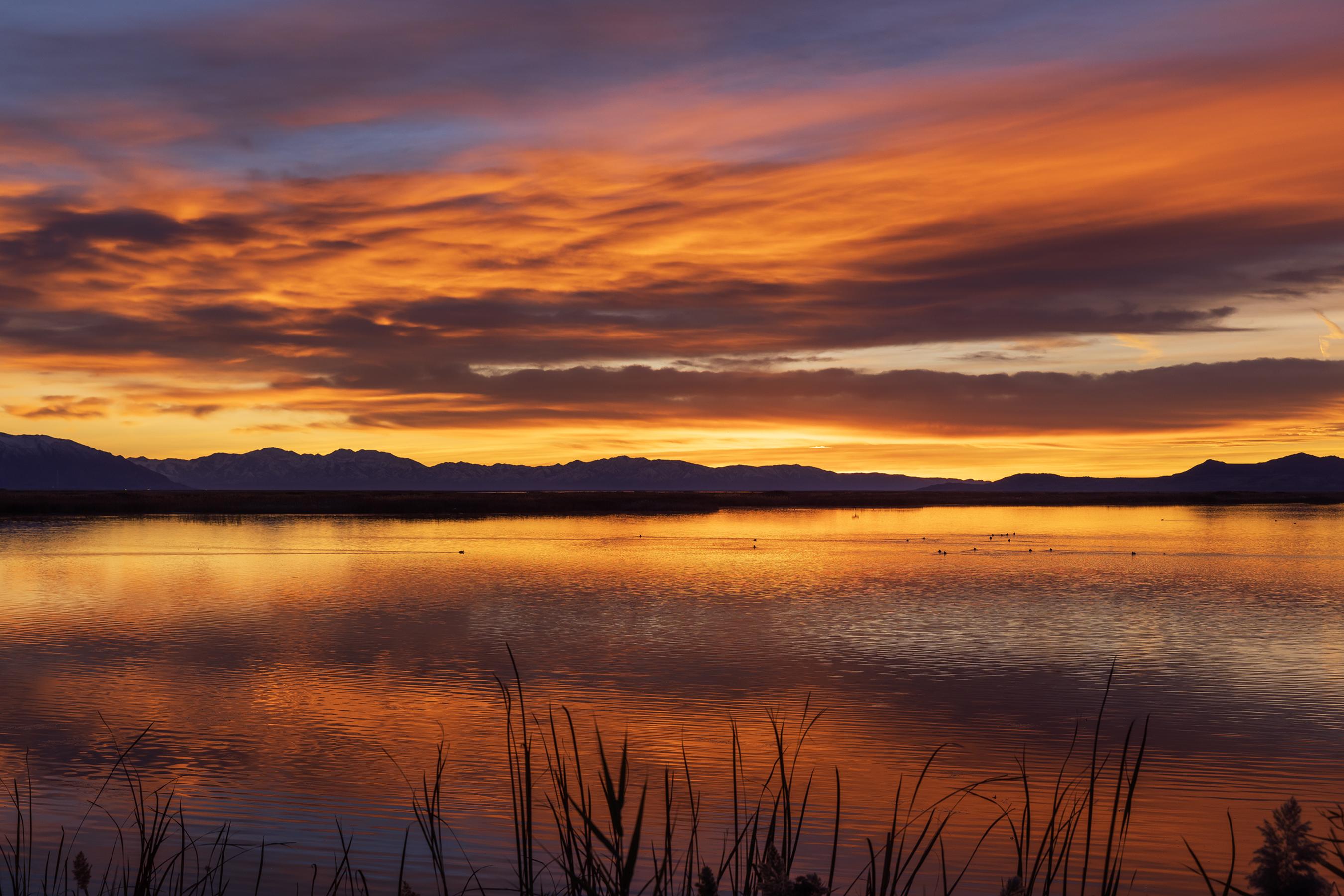 Sunset over Farmington Bay, Utah -Photo Submitted By: Steve Greenwood