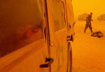 Sandstorm Traps Allied Troops in Desert