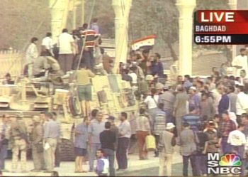 Baghdad Celebrates Saddam's Fall