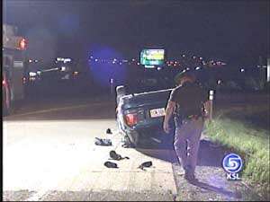Three Survive Rollover Crash on I-215