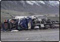 Rolled Tanker Spills Tar on I-15