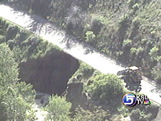 Stream Erodes Road to Farmington Canyon