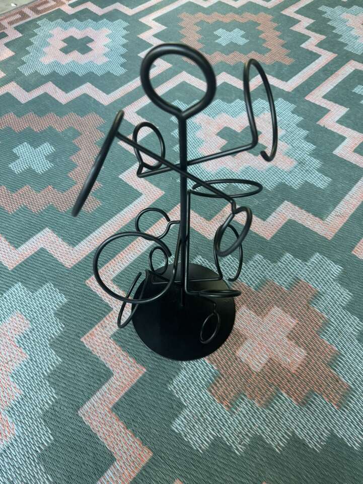 6 Bottle Decorative Wine Rack Stand Black