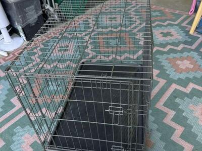Double Door Collapsible Metal Dog Crate 36