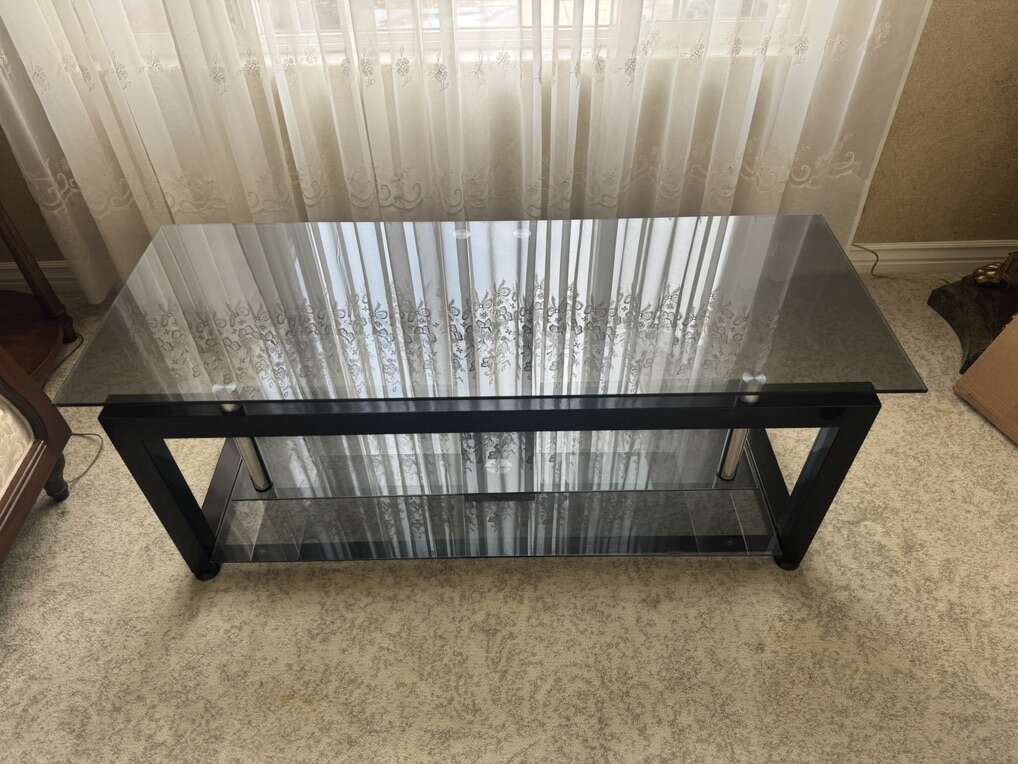 Init Black Glass TV Stand for TVs up to 55