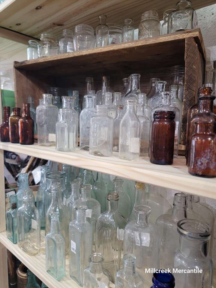 Antique Bottles-many shapes and sizes, colors and ages-.some dating pre 1900.