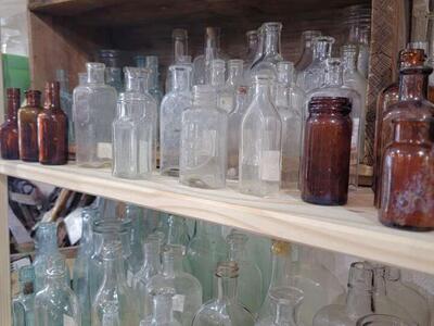 Antique Bottles-many shapes and sizes, colors and ages-.some dating pre 1900.